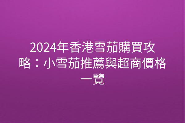 2024年香港雪茄購買攻略：小雪茄推薦與超商價格一覽