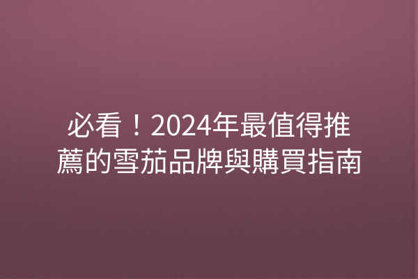 必看！2024年最值得推薦的雪茄品牌與購買指南