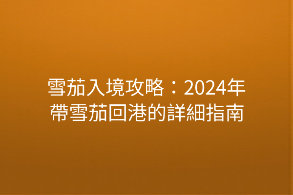 雪茄入境攻略：2024年帶雪茄回港的詳細指南