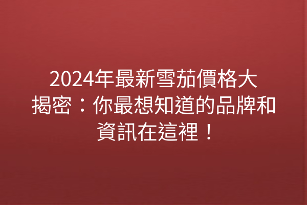 2024年最新雪茄價格大揭密：你最想知道的品牌和資訊在這裡！